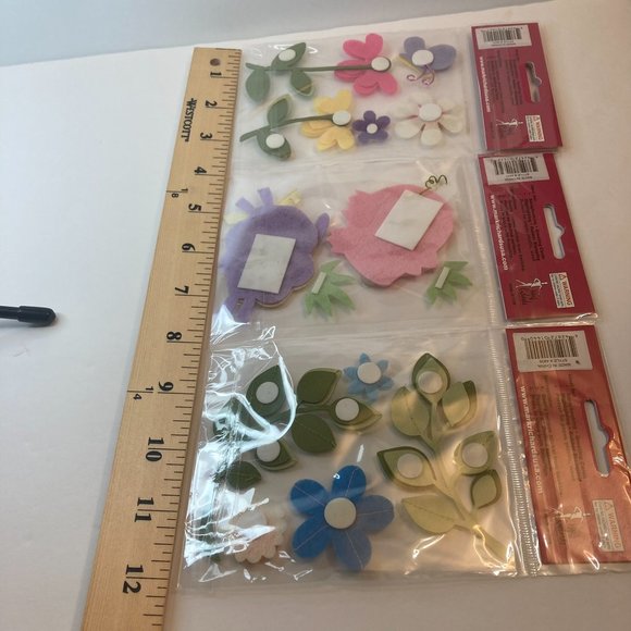 Scrapbook Embellishments Felt Stickers Flowers Pig Sheep Paper Crafts - Picture 6 of 13